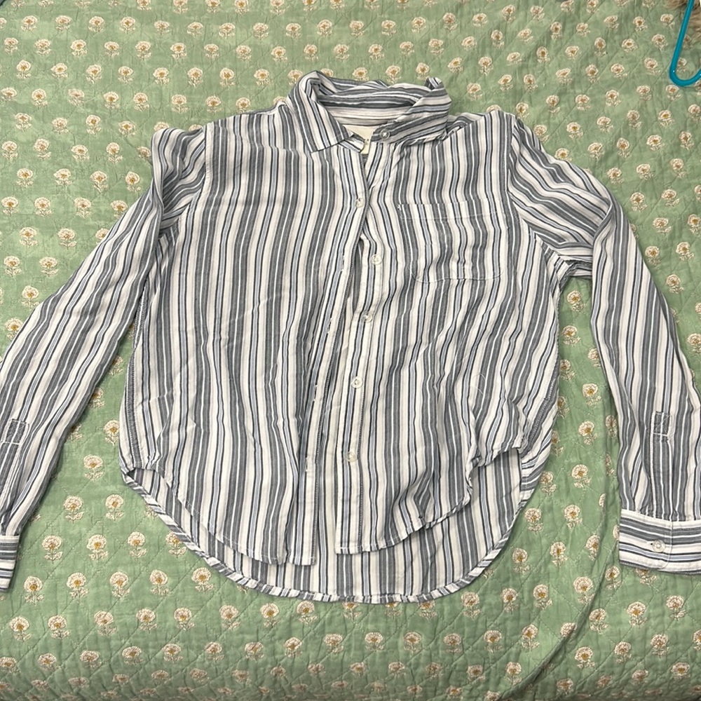flowy striped button down